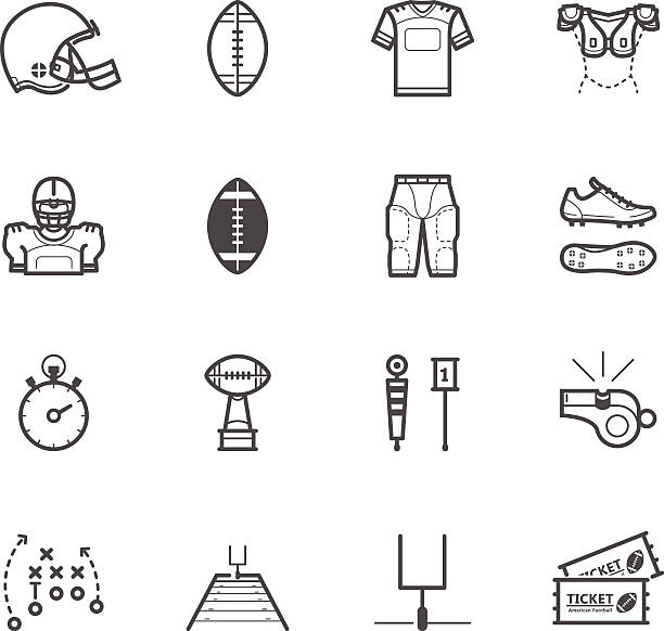 american football 아이콘 - padding stock illustrations