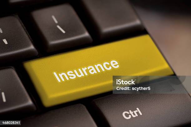 Closeup Of Hot Key With Insurance Word On It Stock Photo - Download Image Now - Advertisement, Advice, Business