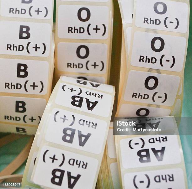 Blood Type Lables Stock Photo - Download Image Now - Blood Group, Blood Donation, Copy Space