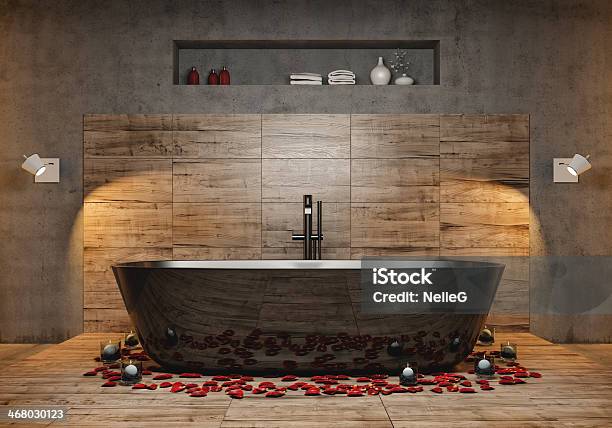 Modern Bathroom Stock Photo - Download Image Now - Bathtub, Bathroom, Faucet