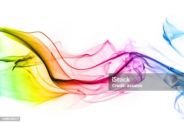 Ranbow Colored Abstract Smoke From Real Incense Stock Photo - Download Image Now - Accessibility, Colored Background, Colors