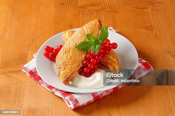 Fiorentines With Red Currant And Whipped Cream Stock Photo - Download Image Now - Apricot, Baked, Baked Pastry Item