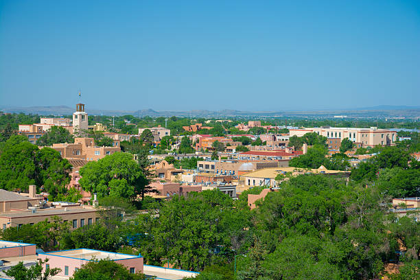 istock Santa Fe, New Mexico downtown aerial skyline view 468040476