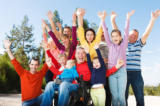 istock Disabled Man with Group of people 468043424