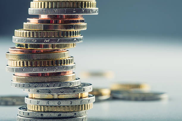 istock Close-up of a stack of Euro coins 468044040