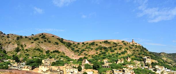 istock Great wall around Amber fort Jaipur, Rajasthan, India 468045440