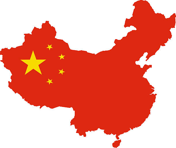 Map of China isolated on white background. 3D render