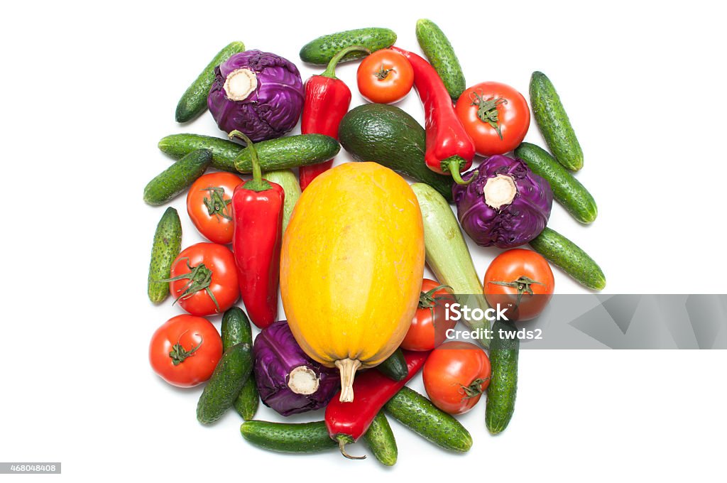 Mixed vegetables Mixed vegetables isolated on white background 2015 Stock Photo