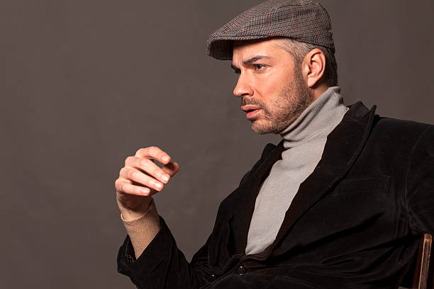 istock man in a jacket in vintage style 468049188