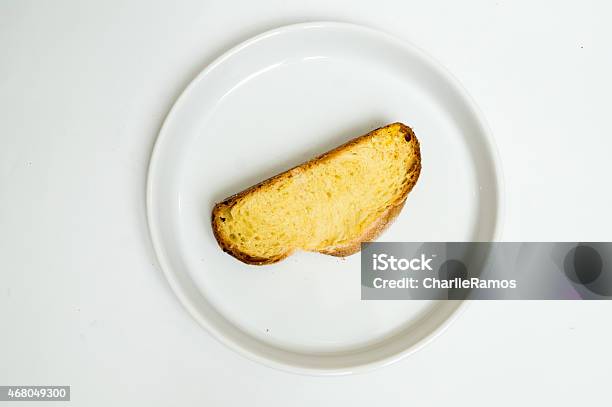 Sweet Bread Slice Served In A Dish Isolated Studio Stock Photo - Download Image Now