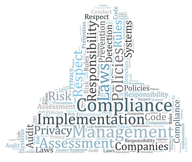 istock Compliance word cloud shaped as a human body 468050500