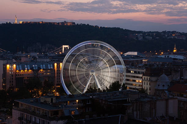 Ferris wheel at night stock photo