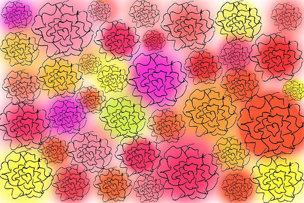 bright floral background painted rose pattern