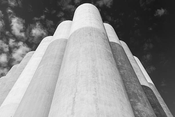 istock Large concrete tanks for storage of bulk materials 468053426