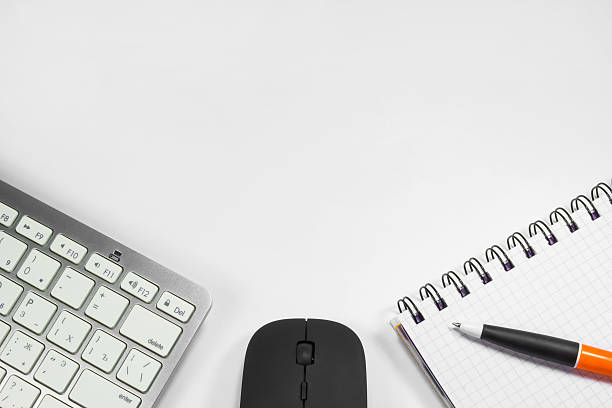 istock blank notebook with pen and keyboard in the office 468053590