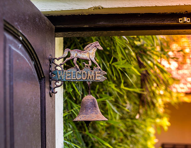 istock Metal sign welcome. 468058710