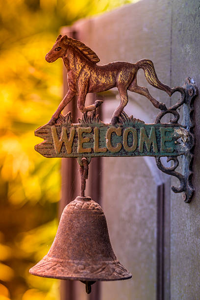 istock Metal sign welcome. 468058712