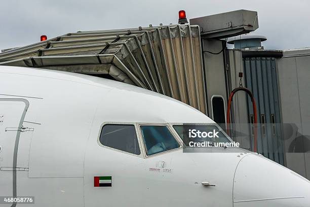 Boeing 737 At The Boarding Gate Stock Photo - Download Image Now - 2015, Air Vehicle, Airfield