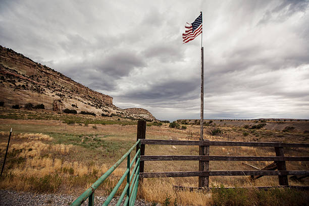 istock American flag on the field 468058997