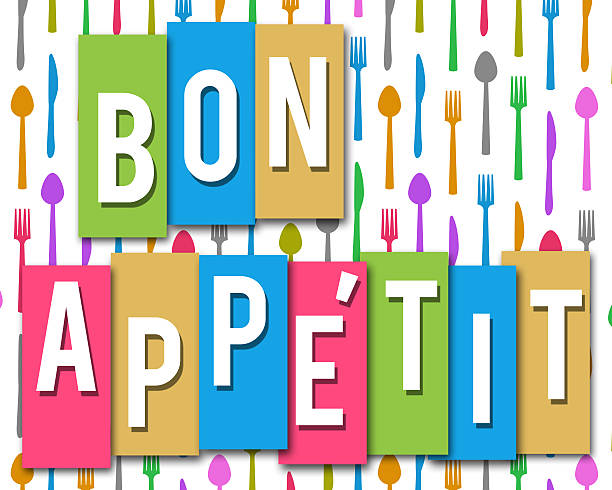 bon appetit яркими полосками - bon appetite стоковые фото и изображения