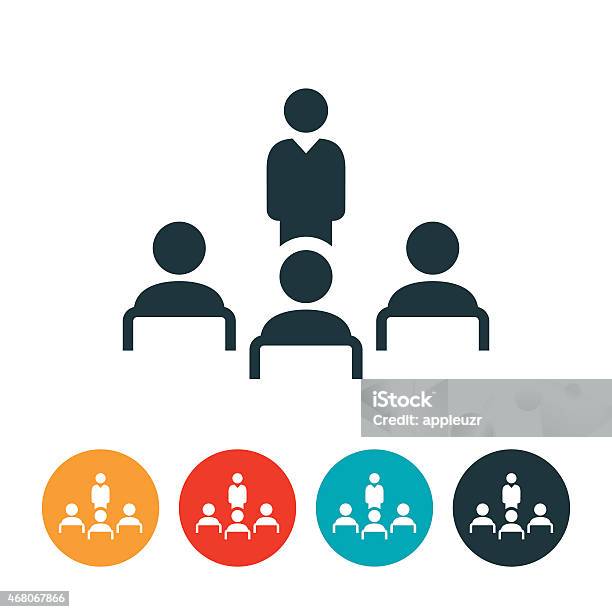 Ilustración de Icono De Reuniones De Negocios y más Vectores Libres de Derechos de 2015 - 2015, Audiencia, Congreso de negocios