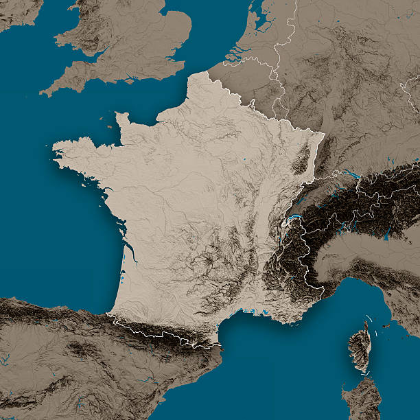 istock France Topographic Country Map Gray 468067926