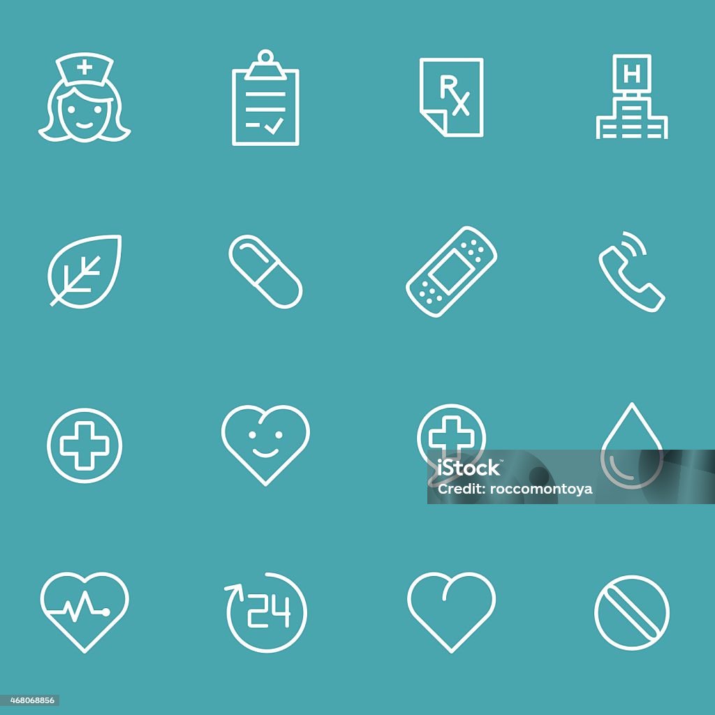 Conjunto de iconos de medicina, elementos - arte vectorial de 2015 libre de derechos