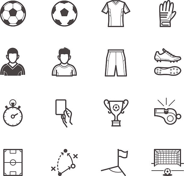 축구 아이콘 - soccer glove stock illustrations