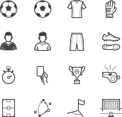 Soccer Icons with White Background