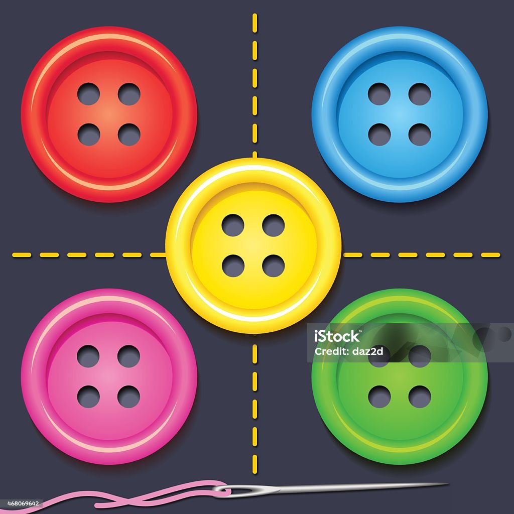 Cinco botones de Color ropa - arte vectorial de 2015 libre de derechos