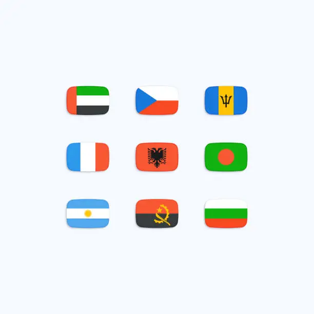 Vector illustration of Flag of world