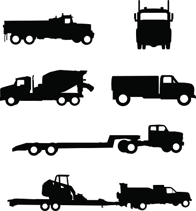 Work truck silhouette illustrations