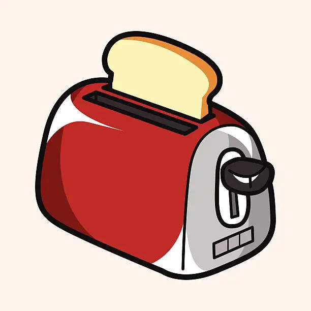 Vector illustration of kitchenware toaster theme elements vector,eps