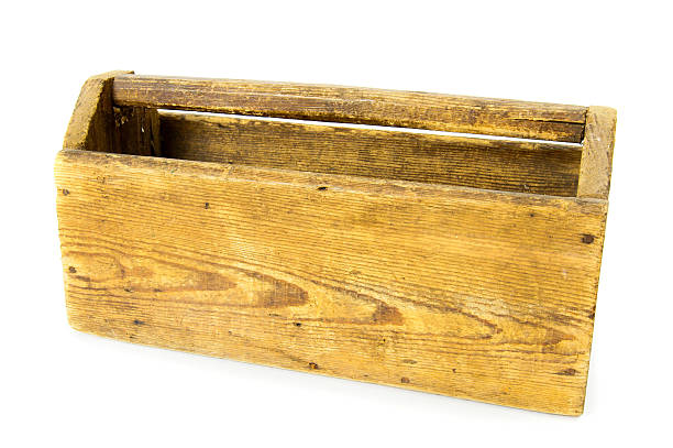 istock Old wooden box on white background 468073722