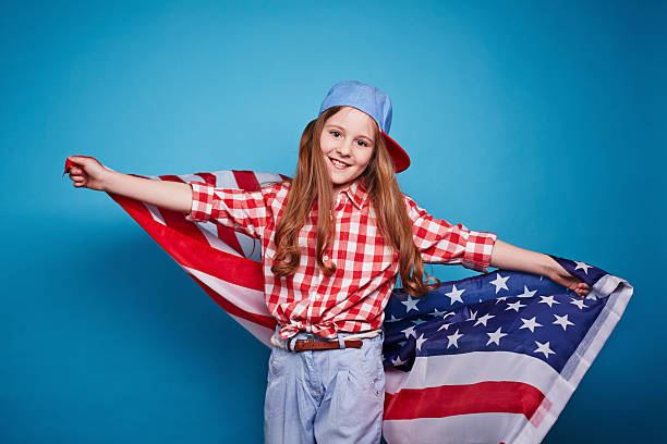 istock Girl and flag 468074164