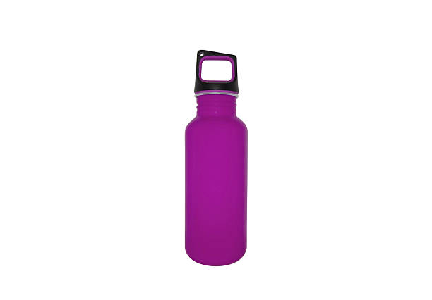 istock Aluminium purple flask isolated on white background 468075220