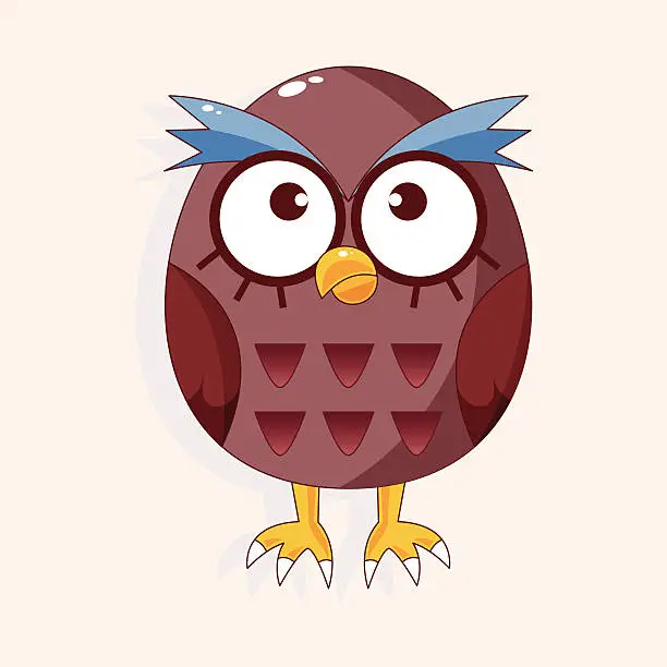 Vector illustration of bird owl cartoon theme elements vector,eps