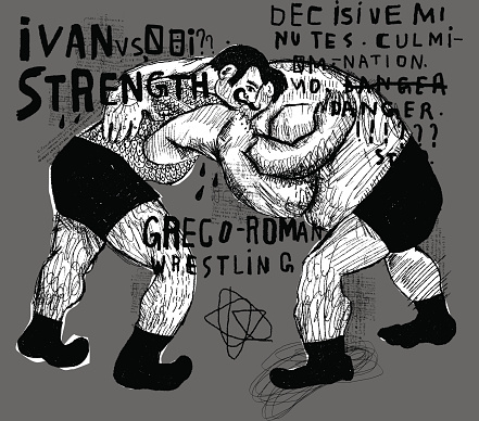 Symbolic image of people who are struggling in the ring