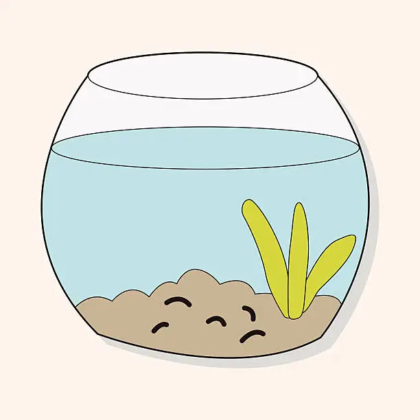 Vector illustration of Pet goldfish bowl theme element vector,eps10