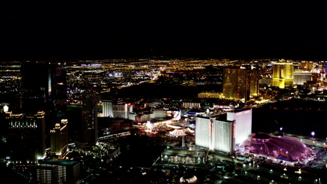 Las Vegas Strip Aerial View at Night