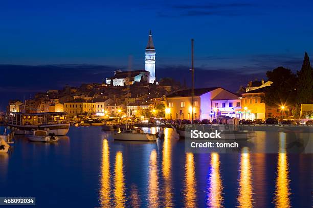 Night Of Rovinj Croatia Stock Photo - Download Image Now - 2015, Adriatic Sea, Architecture
