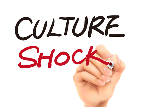 culture shock words written by 3d hand over white background