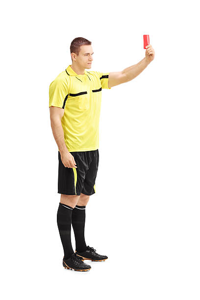 istock Football referee showing a red card 468095830