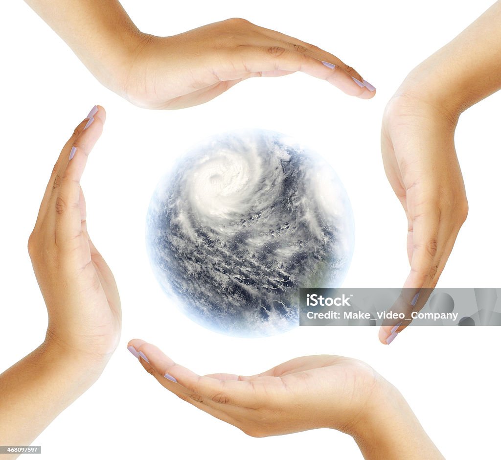 글로벌 폭풍으로 손으로 원 - 로열티 프리 경계 표지 스톡 사진