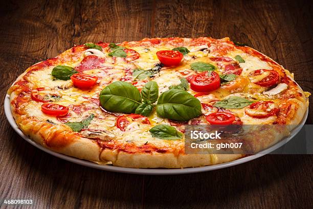 Pizza Stock Photo - Download Image Now - Pizza, Basil, Mozzarella