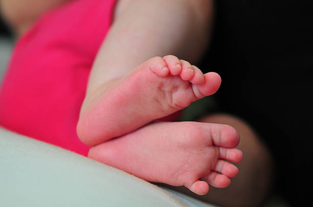 Baby feet stock photo