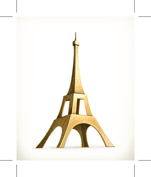 wieża eiffla, wektor ikona - paris france monument pattern city stock illustrations