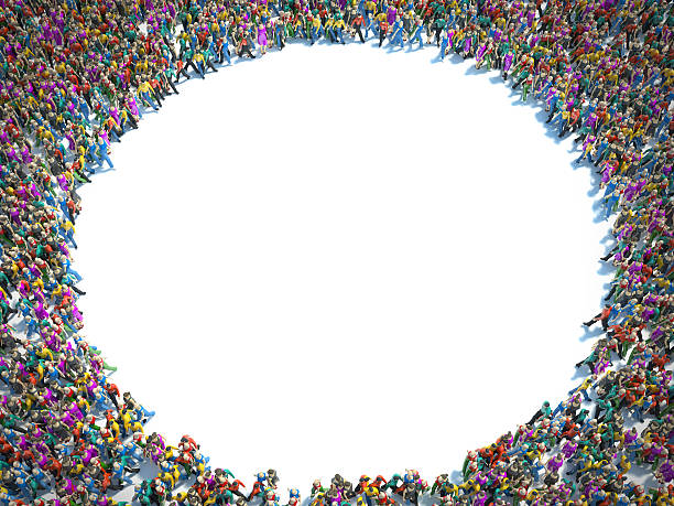 istock Large group of people seen from above, 468103608