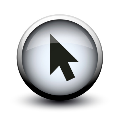 button cursor black 2d on white background