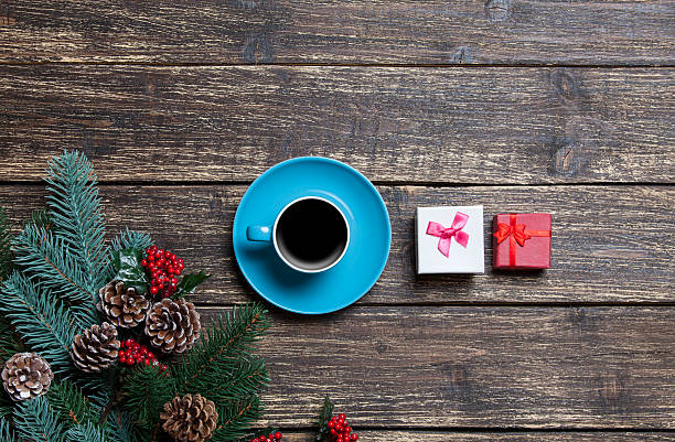 istock Cup of coffee with gift box 468107066